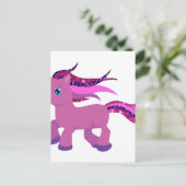 kawaii paars pony briefkaart (Staand voorkant)