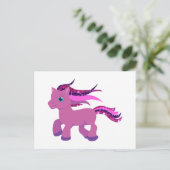 kawaii paars pony briefkaart (Staand voorkant)