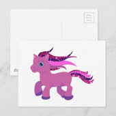kawaii paars pony briefkaart (Voorkant / Achterkant)