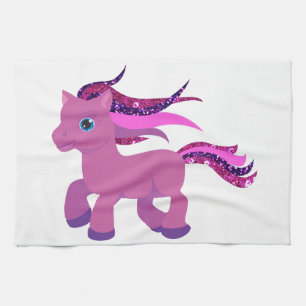 kawaii paars pony theedoek