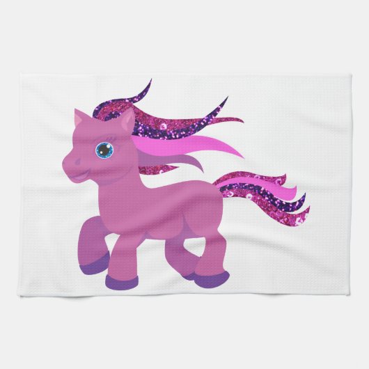 kawaii paars pony theedoek (Horizontaal)