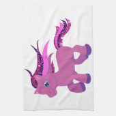 kawaii paars pony theedoek (Verticaal)