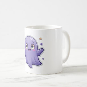 Kawaii Paarse Geest Mok Schattige Spooky Halloween