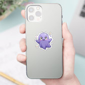 Kawaii Paarse Ghost Vinyl Sticker Schattige Spooky (Telefoon)