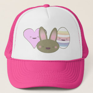 KAWAII PAAS TRIO KONIJN CHOCOLADE EI HART GELUKKIG TRUCKER PET