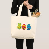 Kawaii Paaseieren met ribbons Grote Tote Bag (Voorkant (product))