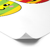 Kawaii Paaseieren met ribbons Poster (Hoek)