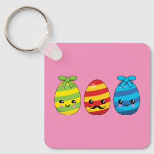 Kawaii Paaseieren met ribbons Sleutelhanger
