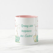 Kawaii Paaskat Mok Schattige Kat & Kleurrijke Eier (Midden)