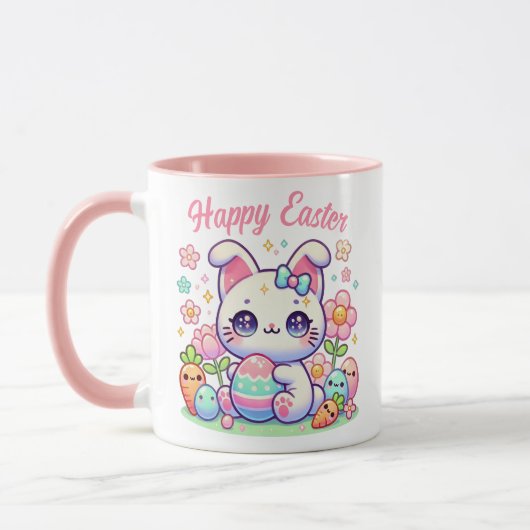 Kawaii Paaskat Mok – Schattigee Bunny Ears & Paste (Links)