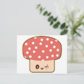 Kawaii Paddenstoel, cute paddestoel rood wit stipp Briefkaart (Staand voorkant)