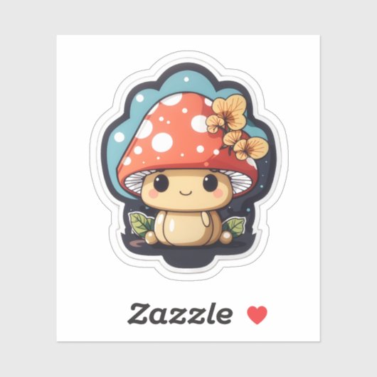 Kawaii paddenstoel schattig grafisch sticker (Vel)