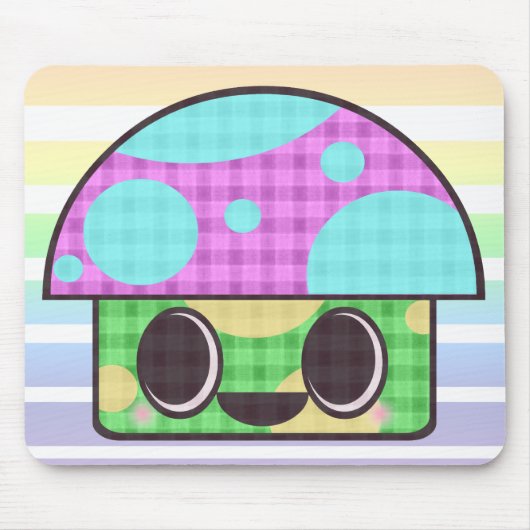 KAWAII PADDENSTOEL STROOK GINGHAM PATCHWORK RUITJE MUISMAT (Voorkant)
