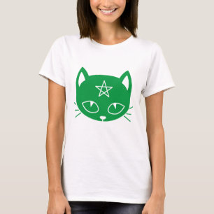 Kawaii Pagan Groene Kat T-shirt