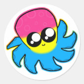 Kawaii Pan Pride Octopus Stickers (Voorkant)