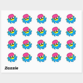 Kawaii Pan Pride Octopus Stickers