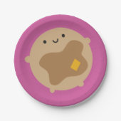 Kawaii Pancake Papieren Bordje (Voorkant)