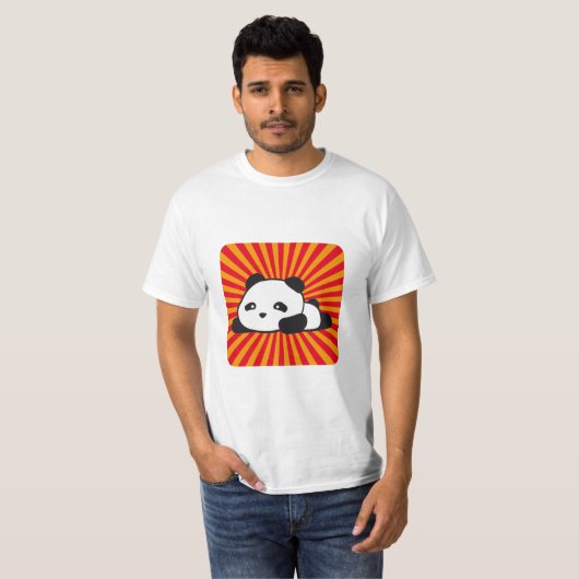 Kawaii panda 2 kleuren t-shirt (Voorkant volledig)