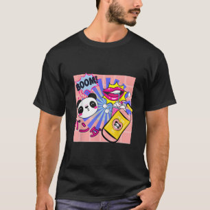 Kawaii Panda Aardbei Milkshake Japanse Anime T-shirt