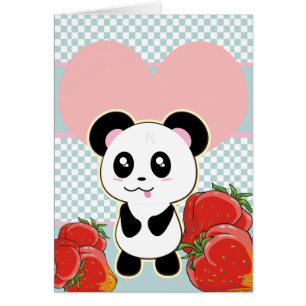 Kawaii Panda aardbeien schattig