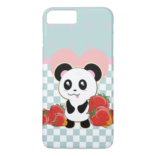 Kawaii Panda aardbeien schattig Case-Mate iPhone Case (Achterkant)