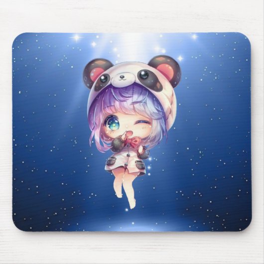 Kawaii Panda Anime Girl Muismat (Voorkant)