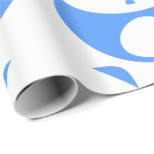 Kawaii Panda Baby Blue en White Pattern Cadeaupapier (Rol Hoek)