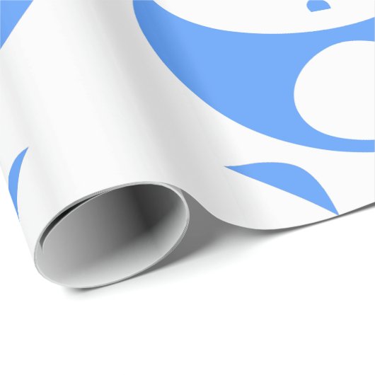 Kawaii Panda Baby Blue en White Pattern Cadeaupapier (Rol Hoek)