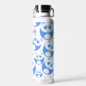 Kawaii Panda Baby Blue en White Pattern Wireless Waterfles (Achterkant)