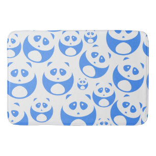 Kawaii Panda Baby Blue en WhitePattern Badmat