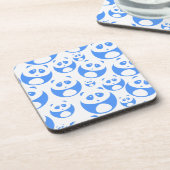 Kawaii Panda Baby Blue en WhitePattern Bier Onderzetter (Linkerzijde)