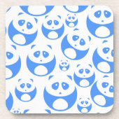 Kawaii Panda Baby Blue en WhitePattern Bier Onderzetter (Voorkant)