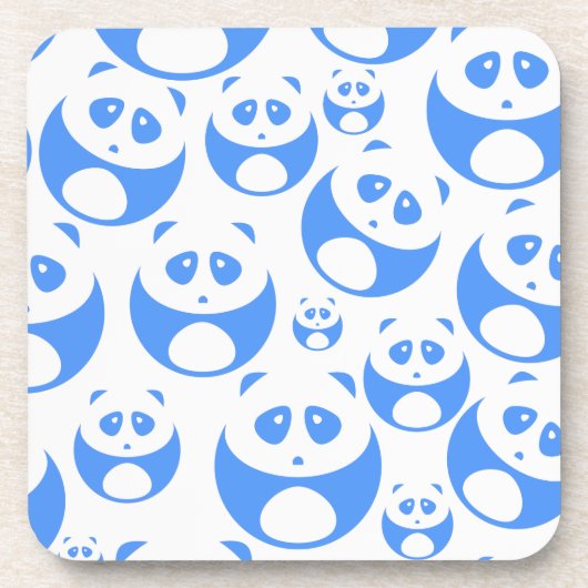 Kawaii Panda Baby Blue en WhitePattern Bier Onderzetter (Voorkant)