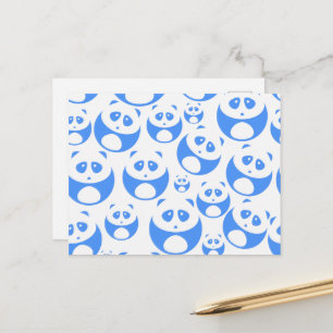 Kawaii Panda Baby Blue en WhitePattern Briefkaart