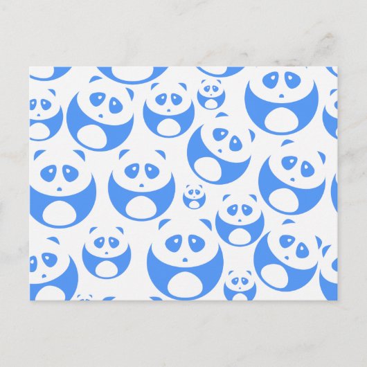 Kawaii Panda Baby Blue en WhitePattern Briefkaart (Voorkant)