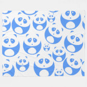 Kawaii Panda Baby Blue en WhitePattern Fleece Deken (Voorkant (Horizontaal))