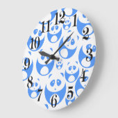 Kawaii Panda Baby Blue en WhitePattern Grote Klok (Hoek)