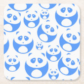 Kawaii Panda Baby Blue en WhitePattern Kartonnen Onderzetters (Voorkant)