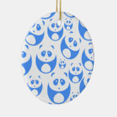 Kawaii Panda Baby Blue en WhitePattern Keramisch Ornament (Rechts)