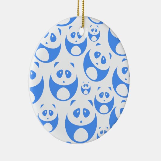 Kawaii Panda Baby Blue en WhitePattern Keramisch Ornament (Rechts)