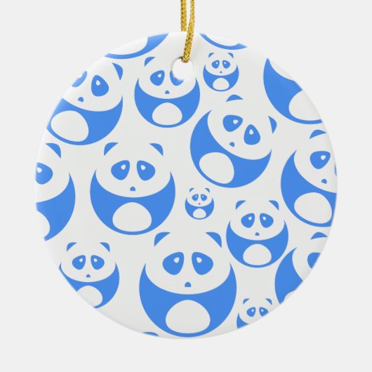 Kawaii Panda Baby Blue en WhitePattern Keramisch Ornament (Voorkant)
