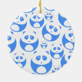 Kawaii Panda Baby Blue en WhitePattern Keramisch Ornament (Achterkant)