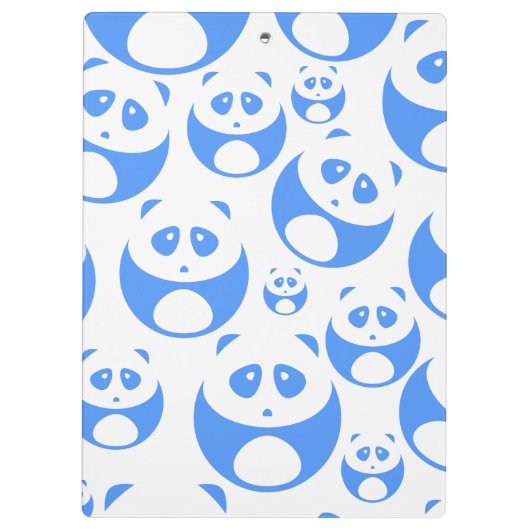 Kawaii Panda Baby Blue en WhitePattern Klembord (Achterkant)