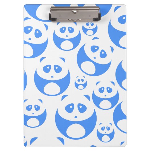Kawaii Panda Baby Blue en WhitePattern Klembord (Voorkant)