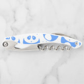 Kawaii Panda Baby Blue en WhitePattern Kurkentrekker (Voorkant)