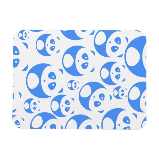 Kawaii Panda Baby Blue en WhitePattern Magneet (Horizontaal)