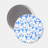 Kawaii Panda Baby Blue en WhitePattern Magneet (Voorkant / Achterkant)