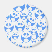 Kawaii Panda Baby Blue en WhitePattern Magneet (Voorkant)