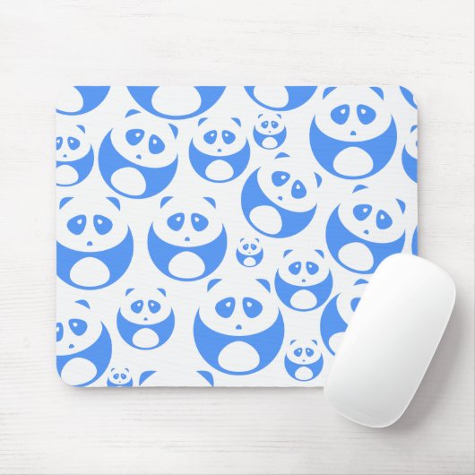 Kawaii Panda Baby Blue en WhitePattern Muismat (Met muis)