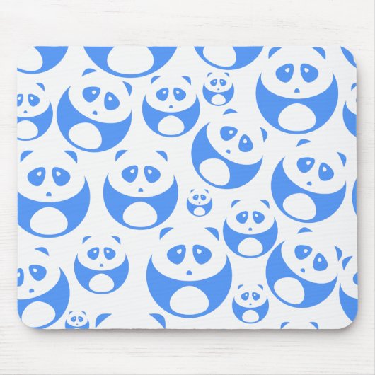 Kawaii Panda Baby Blue en WhitePattern Muismat (Voorkant)